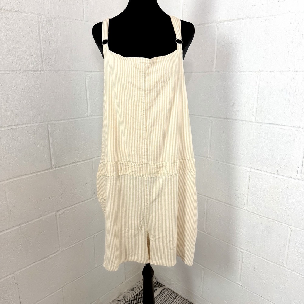 Torrid NWT Striped Linen Blend Shortall Romper Plus Size 4X Stretch Festival